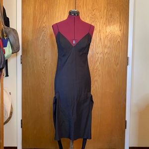 Black silk Chloe slip dress